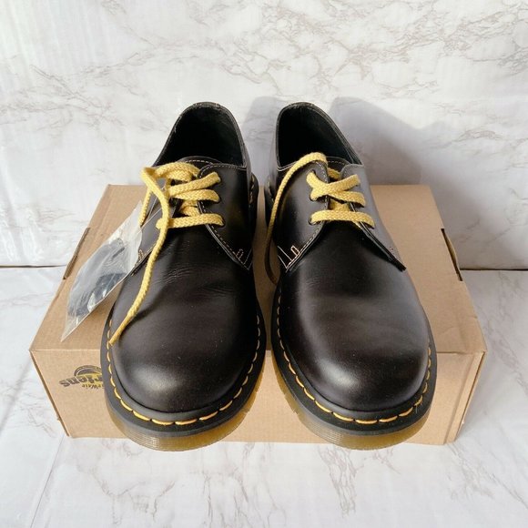DR. MARTENS 1461 3-Eye Smooth Leather Womens Oxford Shoe Dark Gray Atlas US 11 - Picture 4 of 9